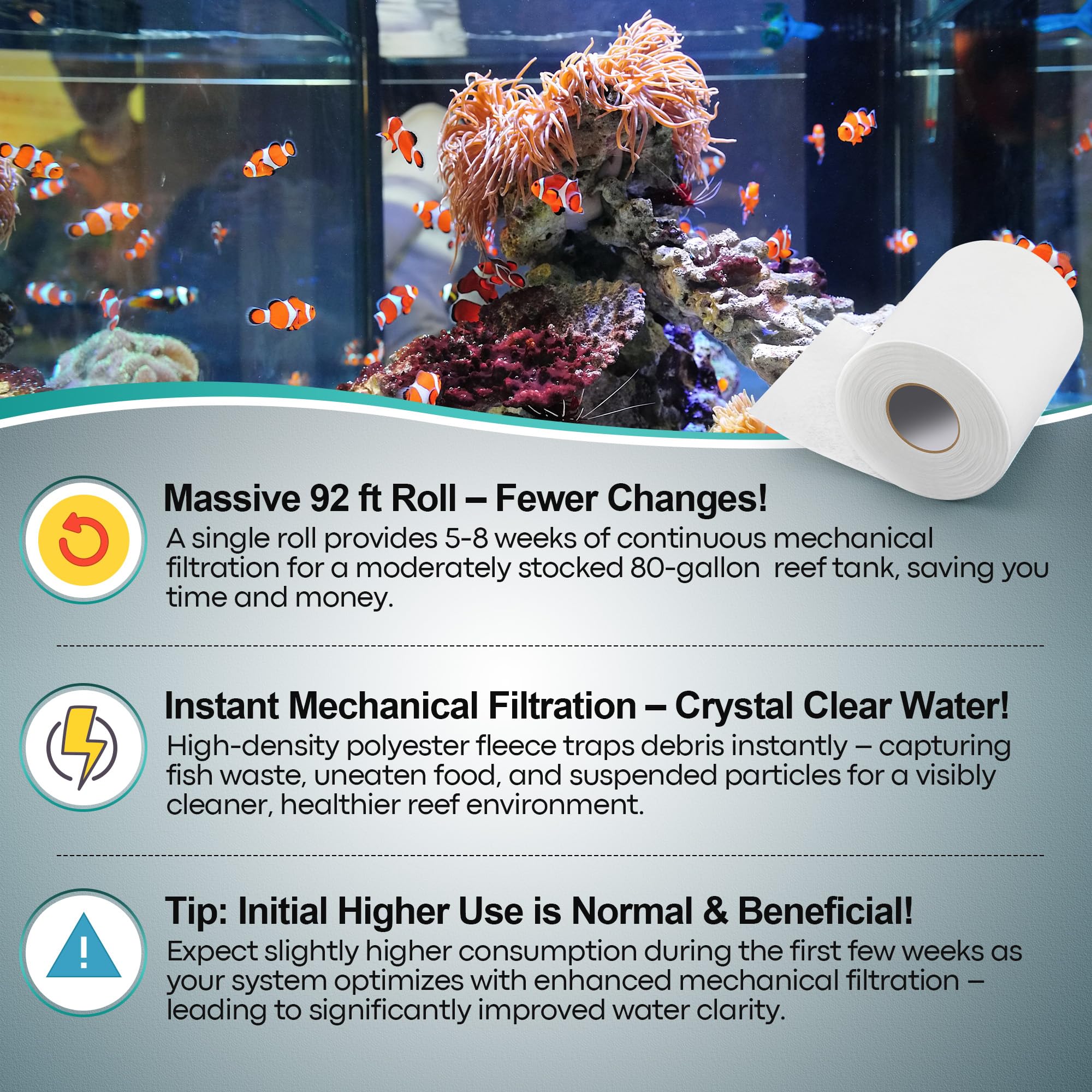 Dreyoo pack de deux rouleaux présenté en contexte aquarium pratique