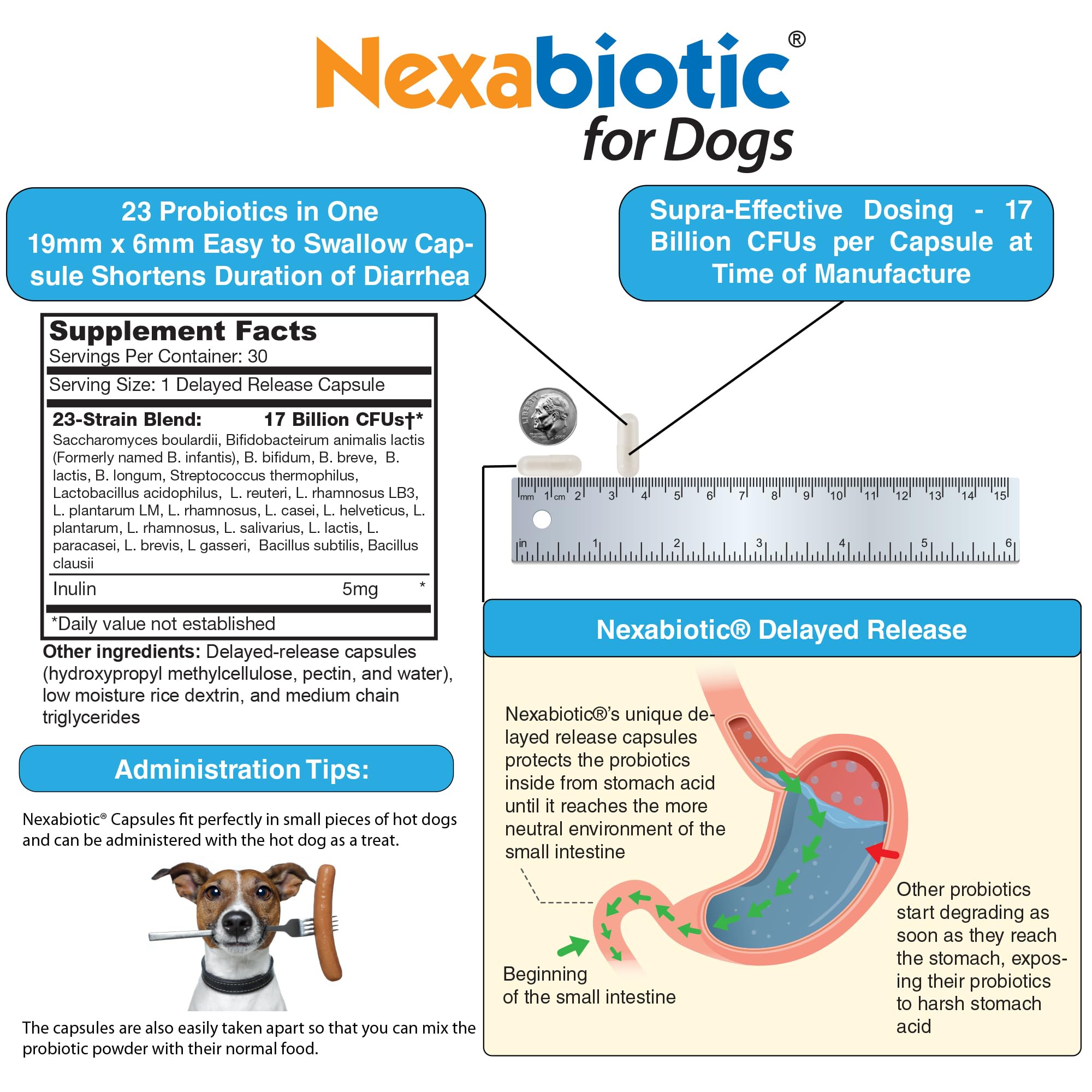 DrFormulas Nexabiotic étiquette détail des 23 souches pour transparence ingrédients
