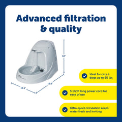 Drinkwell PetSafe détail de la pompe offrant un débit réglable