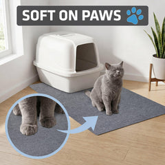 Drymate tapis en usage avec chat quittant le bac, réduit la dispersion
