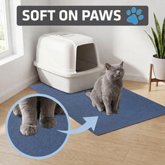 Drymate tapis en usage avec chat sortant du bac, réduit dispersion de litière