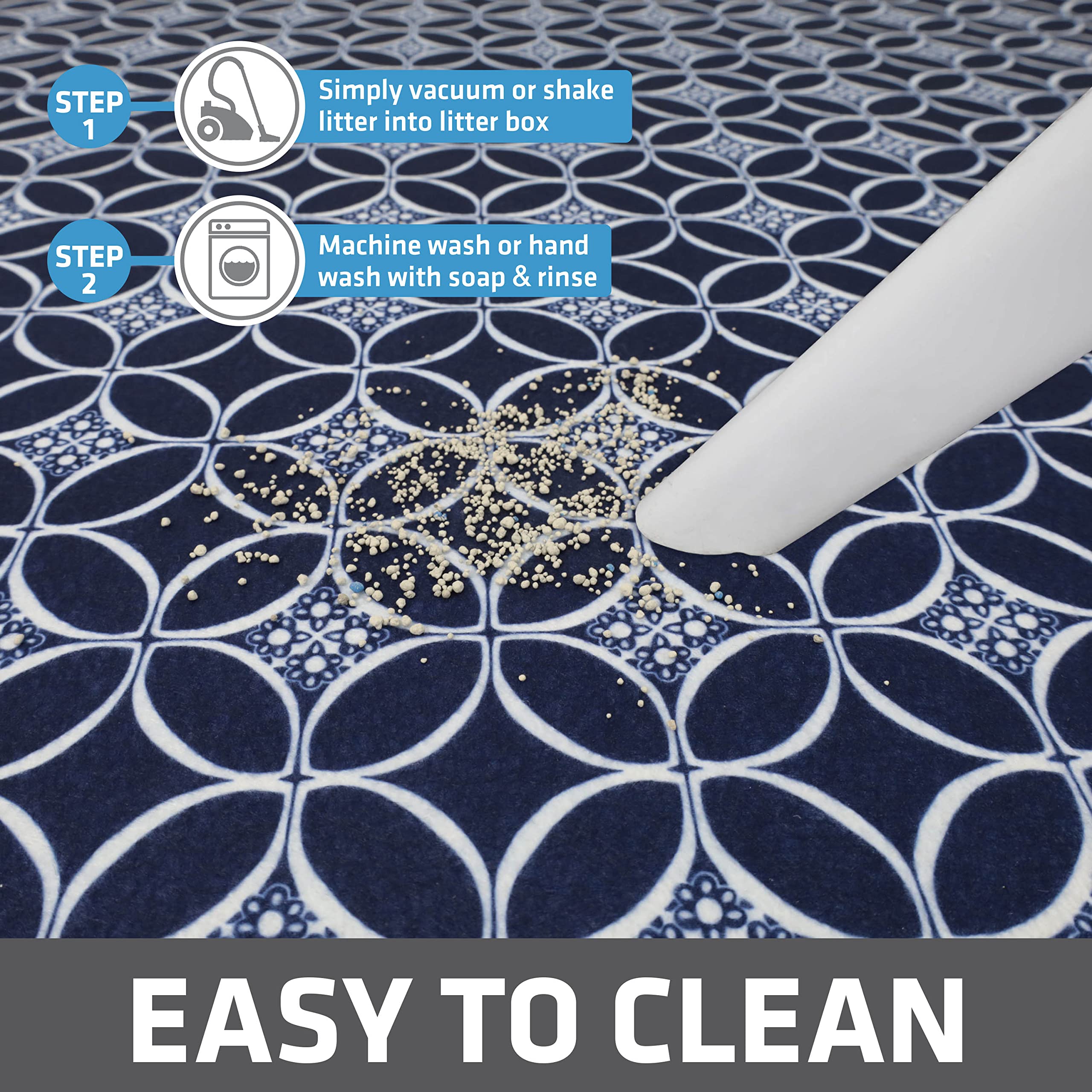 Tapis Drymate 29x36 à côté d'un bac pour visualiser l'échelle et couverture