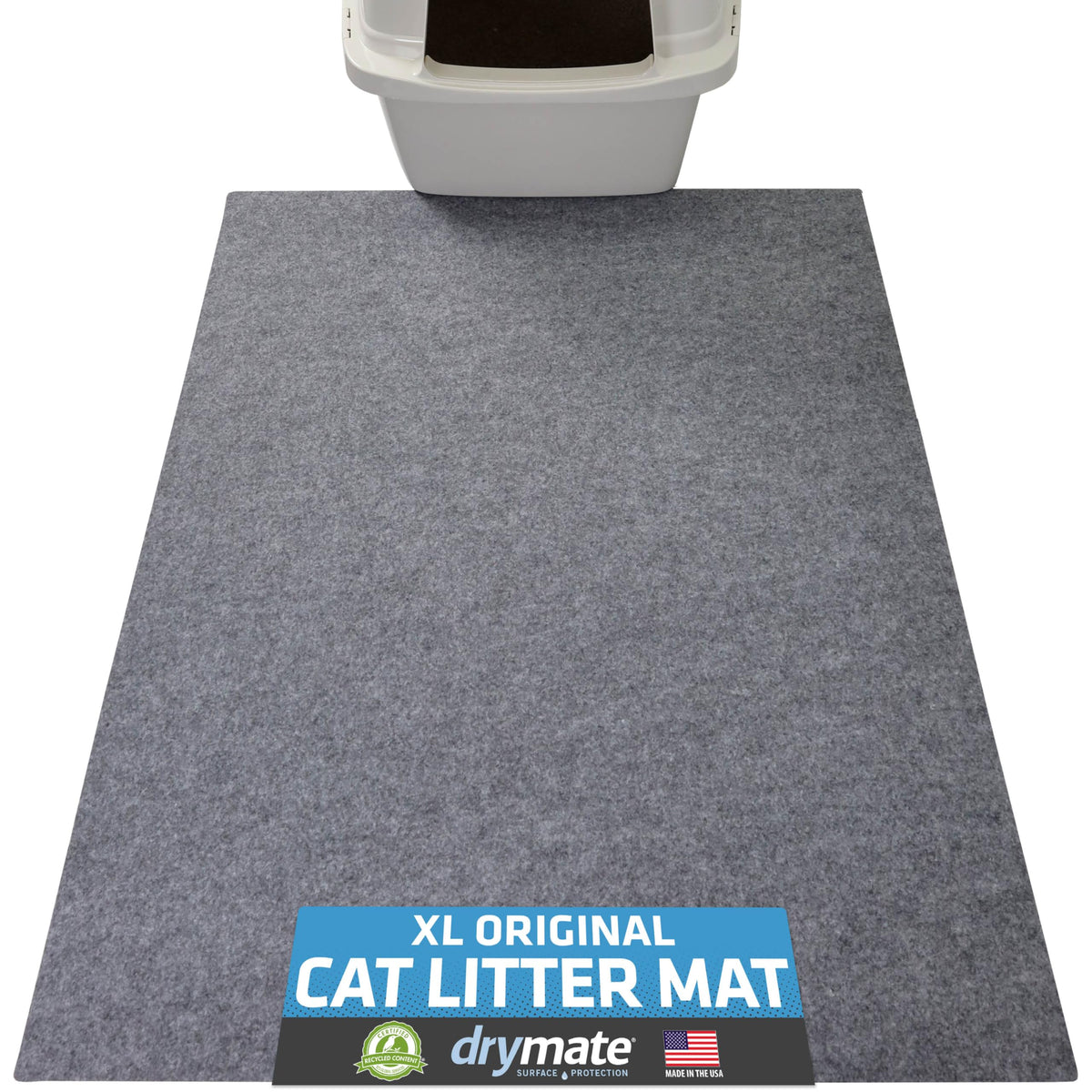Drymate vue avant du tapis avec emballage, protège le sol efficacement