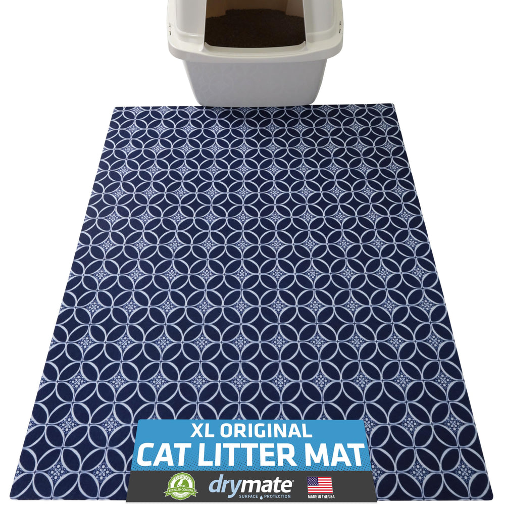 Tapis Drymate face avant indigo, couvre large surface pour moins de litière