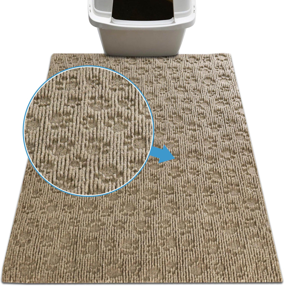 Drymate tapis face avant tan montrant zone de protection large et attrape-litière