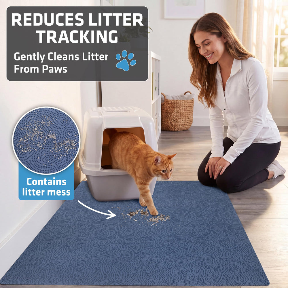 Drymate gros plan de la texture polyester captant la litière, confort pour pattes