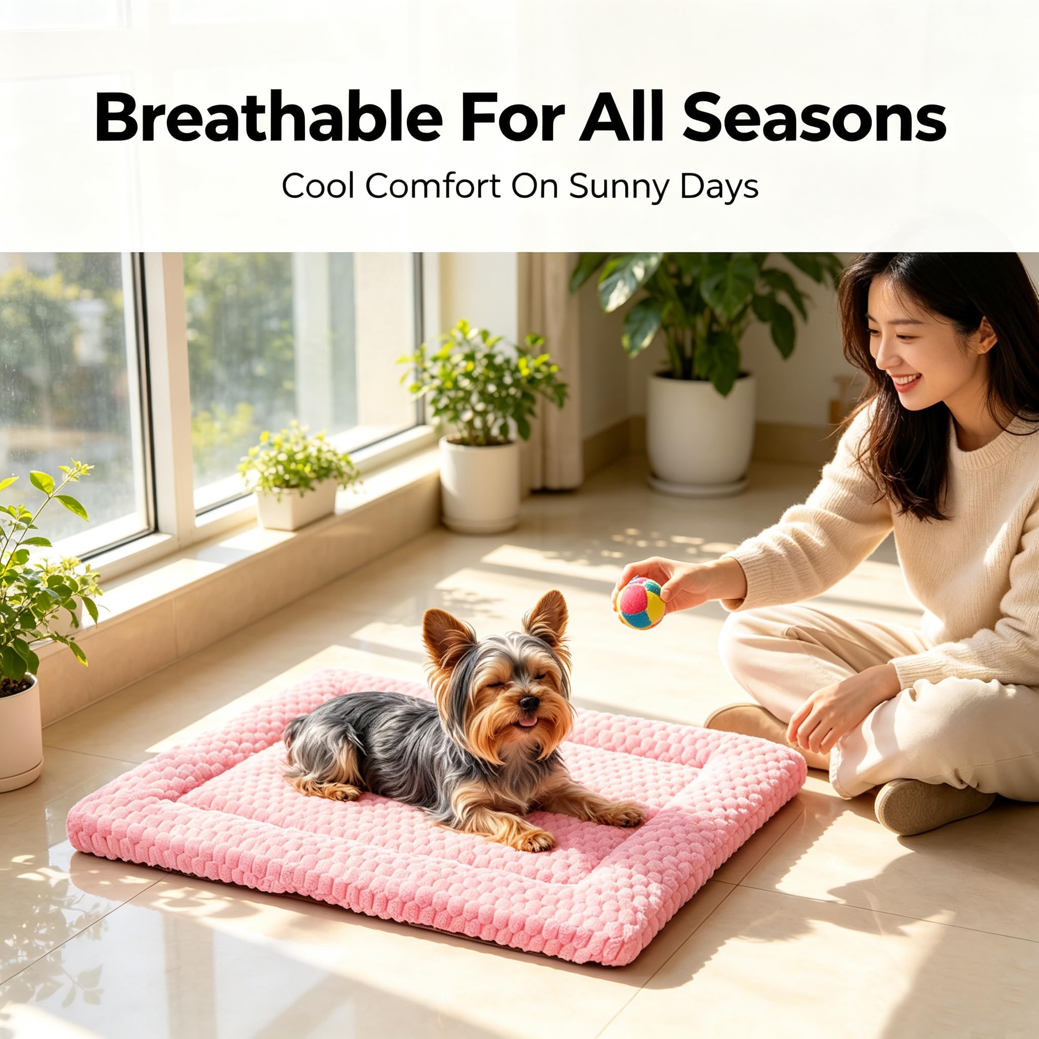 DTKIUSDKR tapis dans salon crée coin cosy pour animal