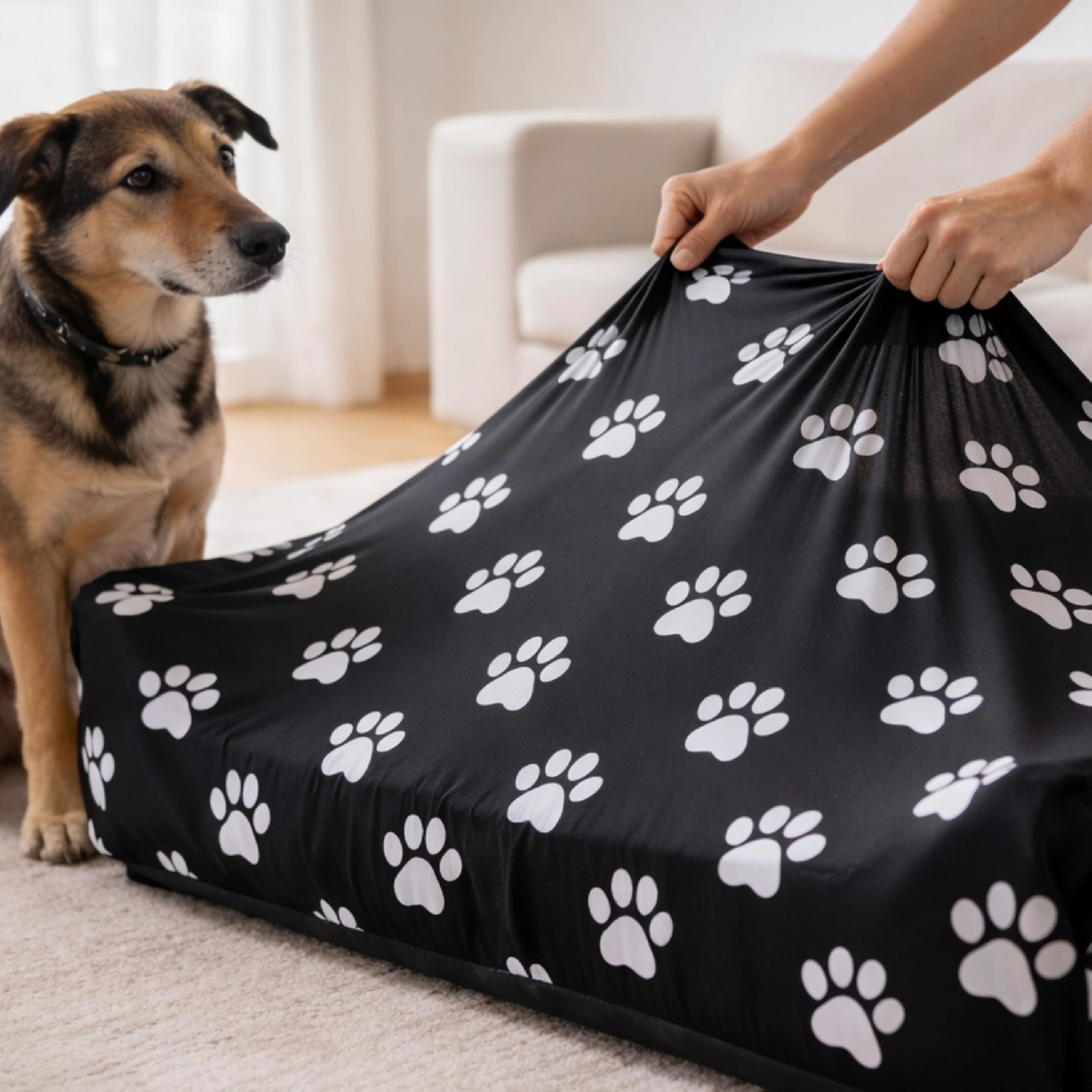 DUKE&LEFTY housse pliée prête pour lavage montrant l'entretien pratique
