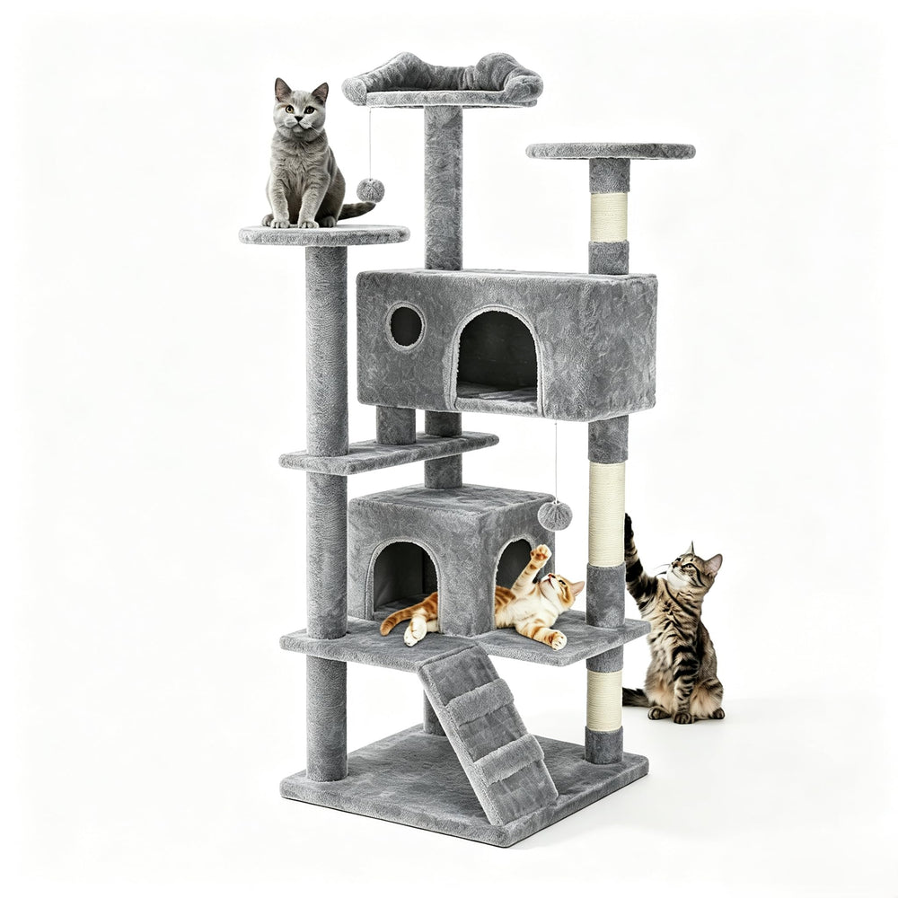 DUMOS arbre à chat face montrant la tour stable et compacte
