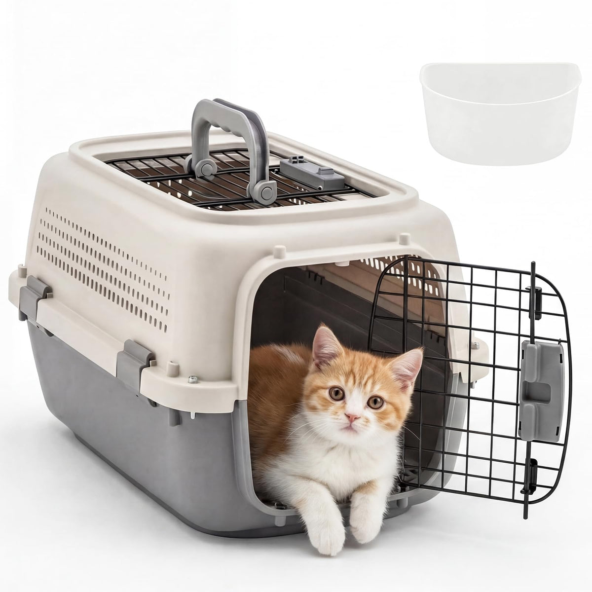 DUMOS transporteur beige face avant montrant robustesse et sécurité