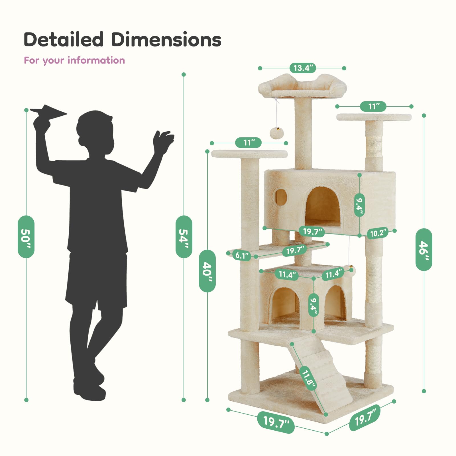 DUMOS arbre à chat dans salon illustrant gain d'espace et intégration