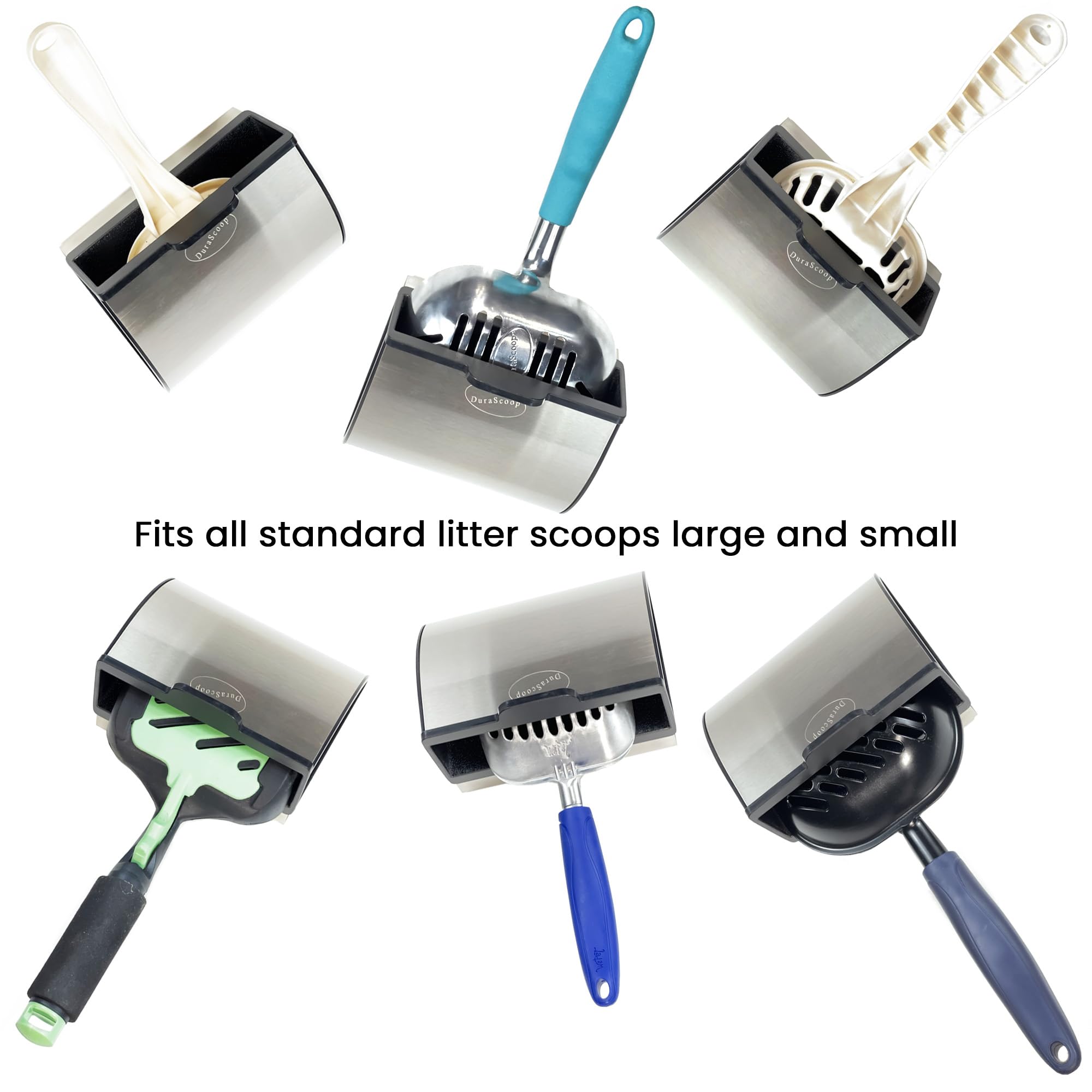 DuraScoop fixé au mur offrant stabilité et rangement pratique