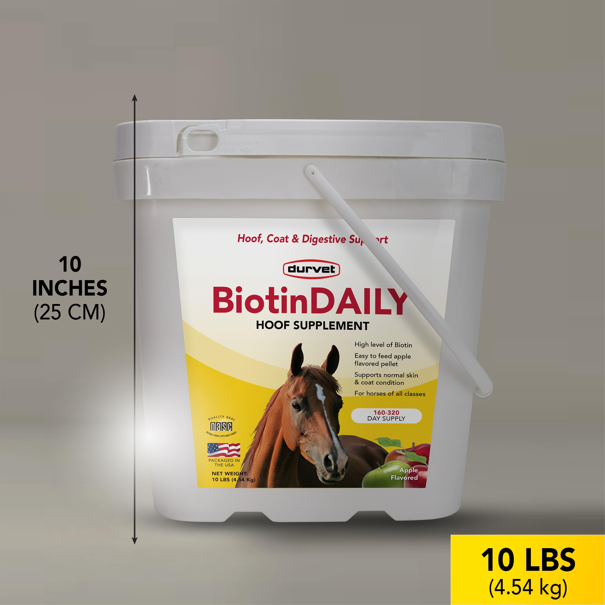 Durvet BIOTIN Daily échantillon avec ingrédients indiquant apport en biotine