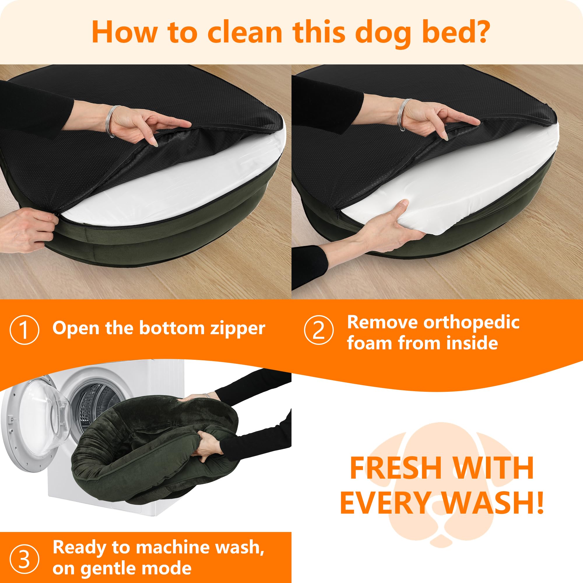 Dwanton lit 36" comparaison taille avec chien illustrant adéquation
