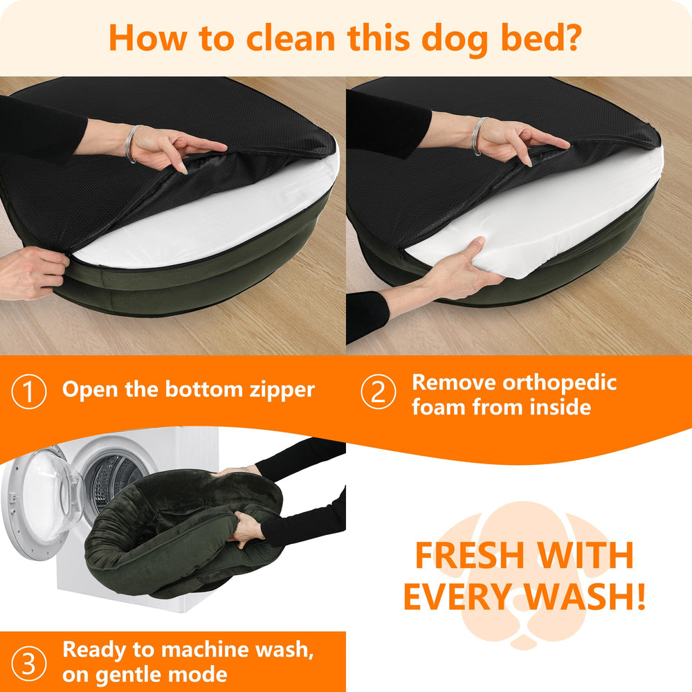 Dwanton lit 36" comparaison taille avec chien illustrant adéquation