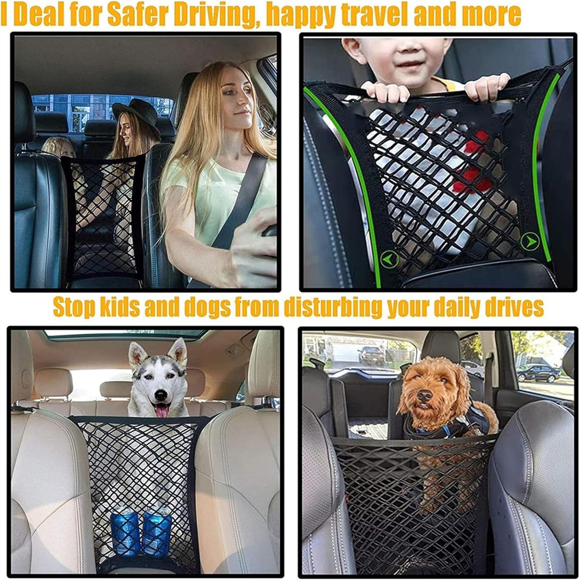 DYKESON barrière en usage avec chien protégeant conducteur et animal