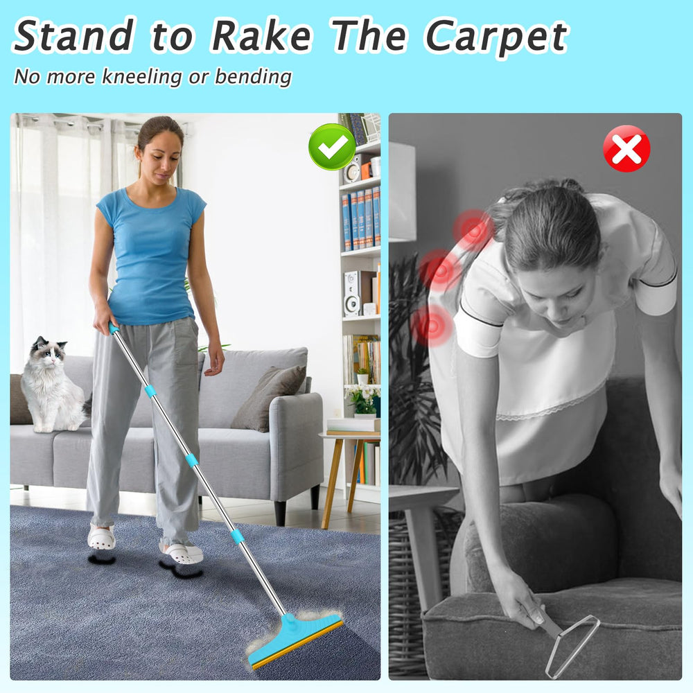 Eaersan utilisé sur tapis avec poils regroupés, nettoie profondément sans aspirateur