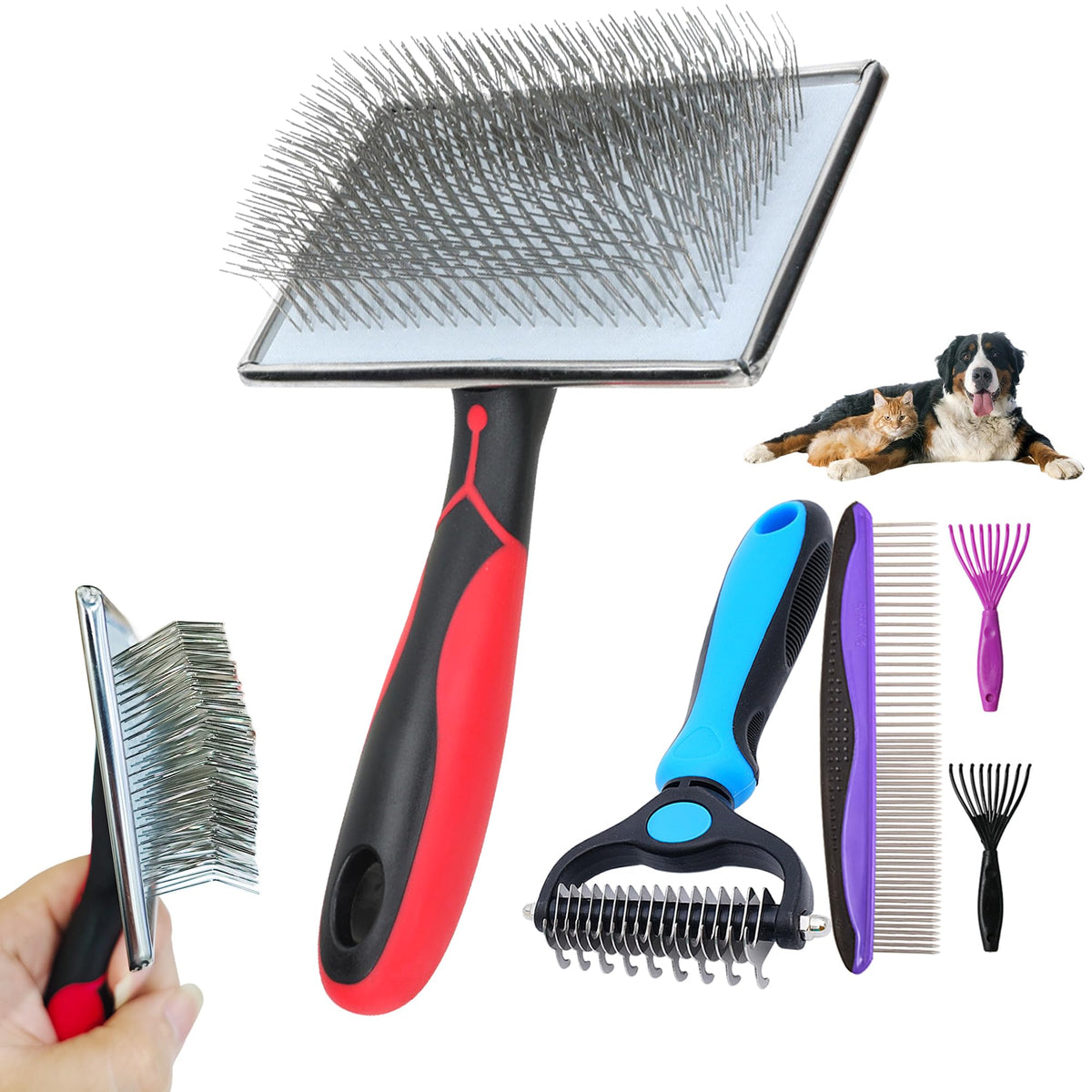 EAFBAO slicker brosse avant montrant poignée ergonomique et efficacité