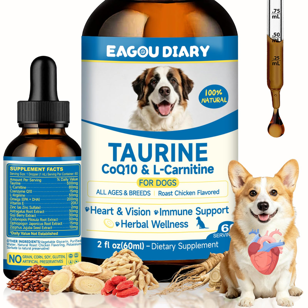 Eagou Diary flacon avant montrant le design et dosage pratique