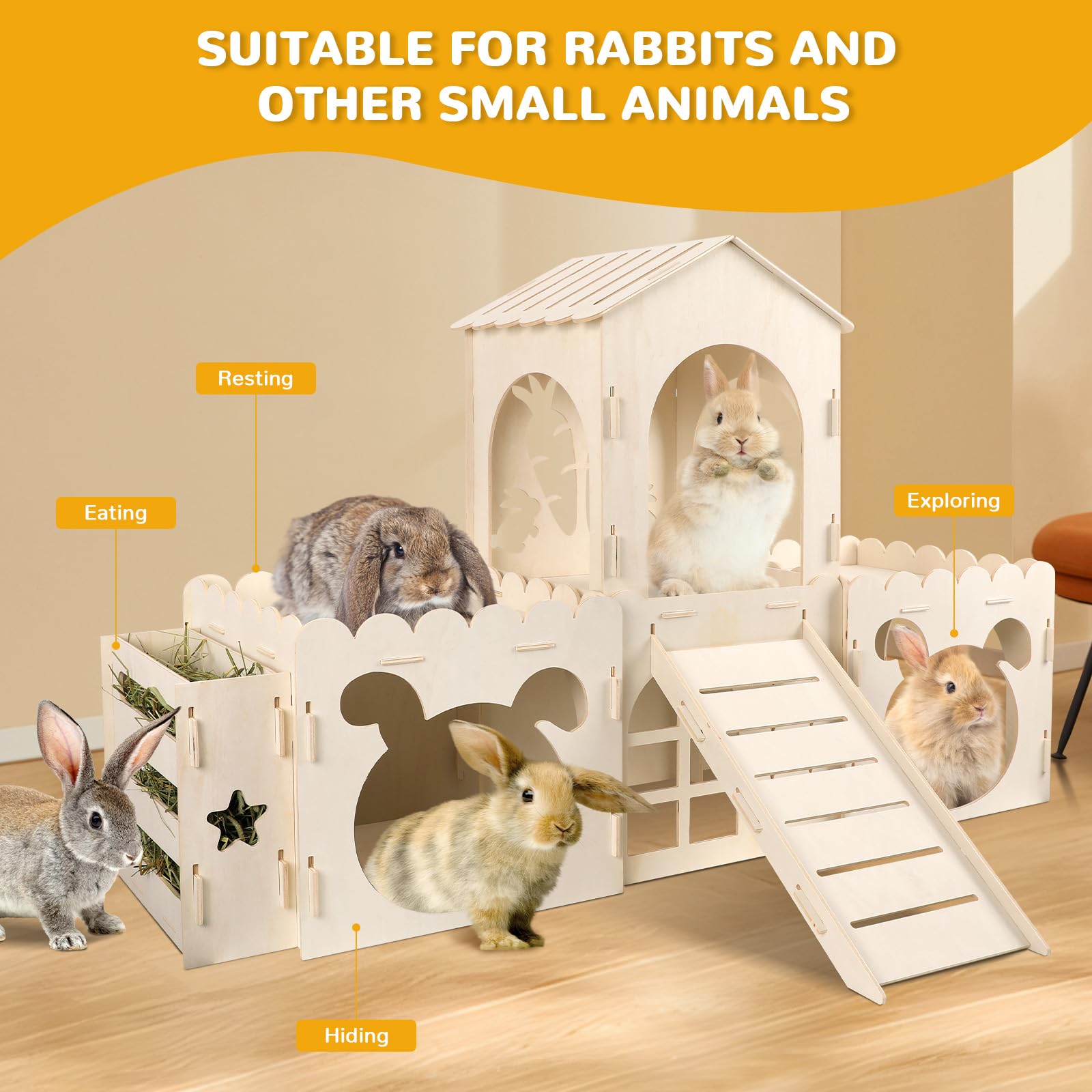 EAROND comparaison d'échelle avec lapin illustrant la taille généreuse