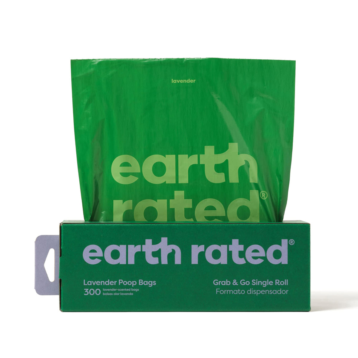 Earth Rated emballage frontal montrant 300 sacs et économie