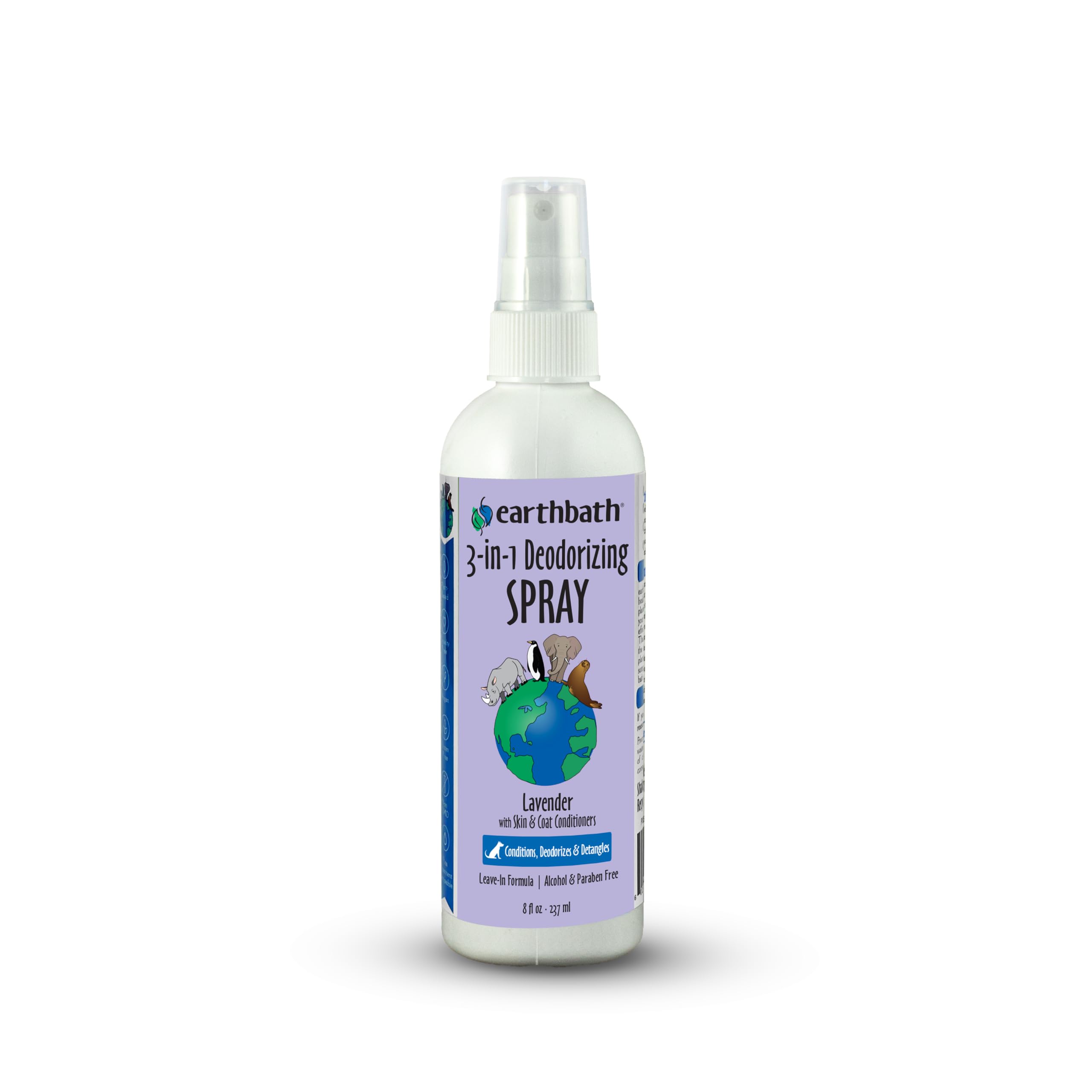 earthbath bouteille face montrant le flacon et parfum lavande pour rafraîchir