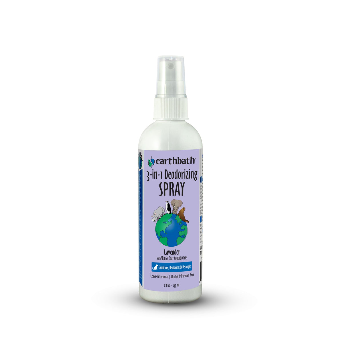 earthbath bouteille face montrant le flacon et parfum lavande pour rafraîchir