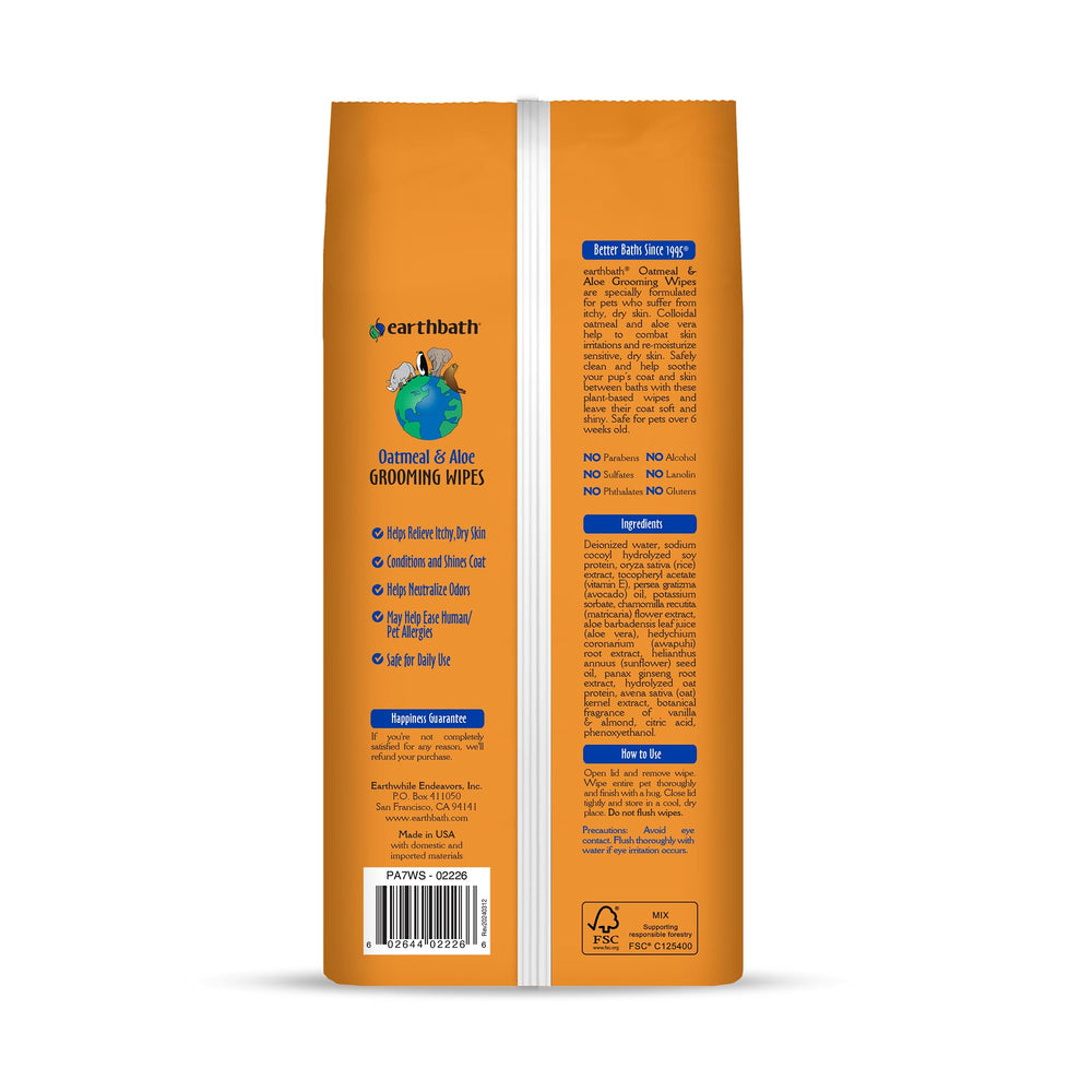 earthbath douille ouverte avec lingette tirée montrant usage rapide et pratique