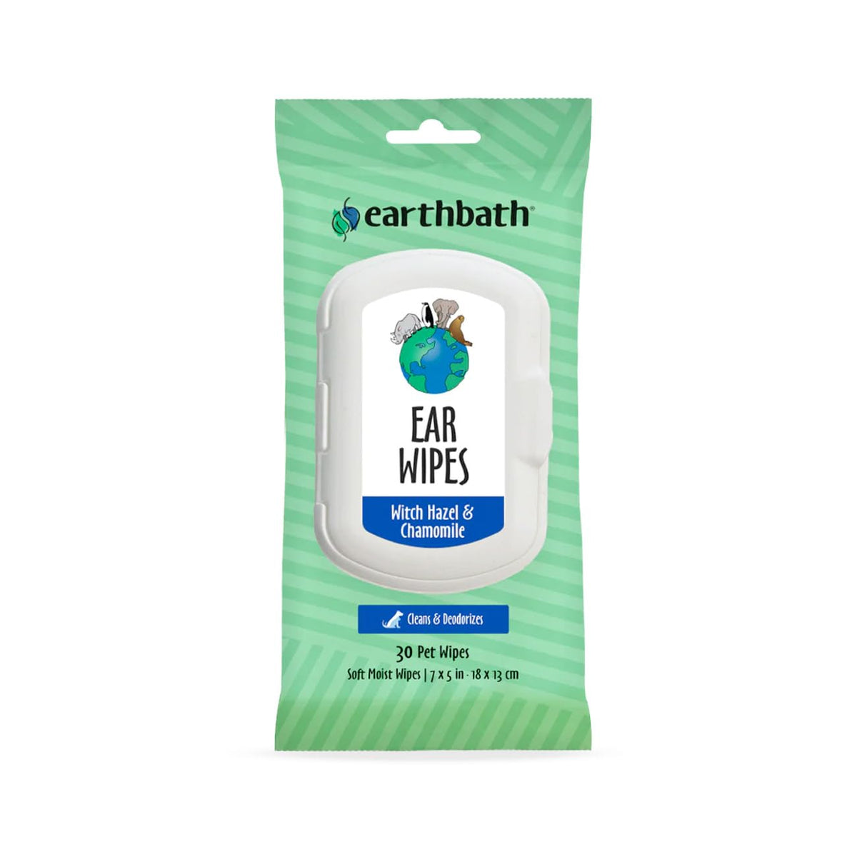 earthbath emballage avant montrant 30 lingettes pratiques et transportables