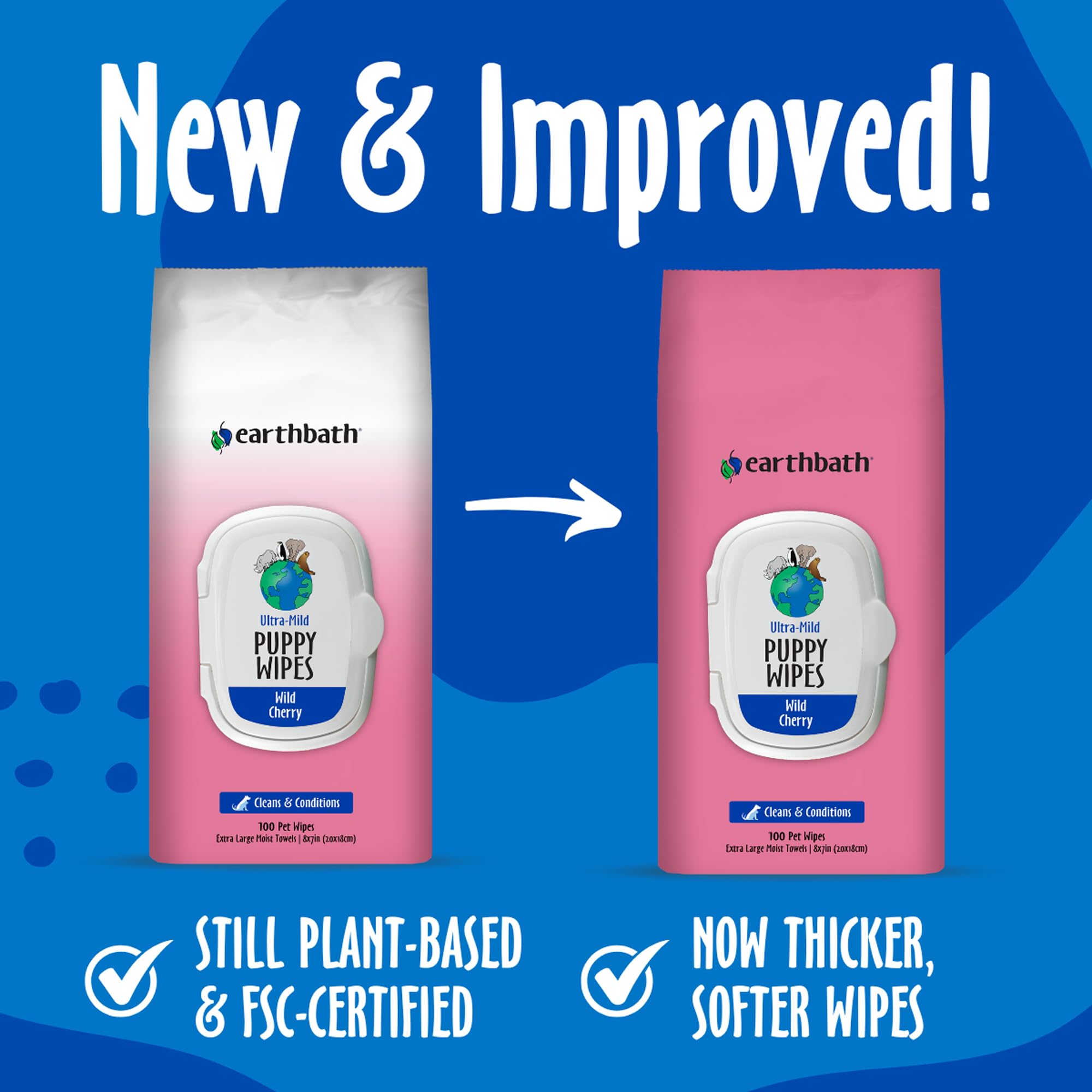 earthbath lingette utilisée sur les pattes d'un chiot, nettoyage rapide