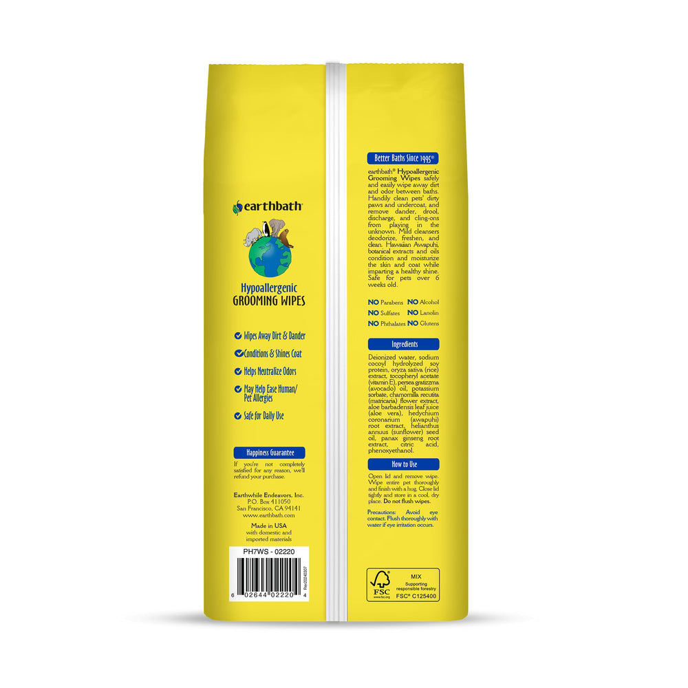 earthbath gros plan sur la texture de la lingette pour un nettoyage efficace