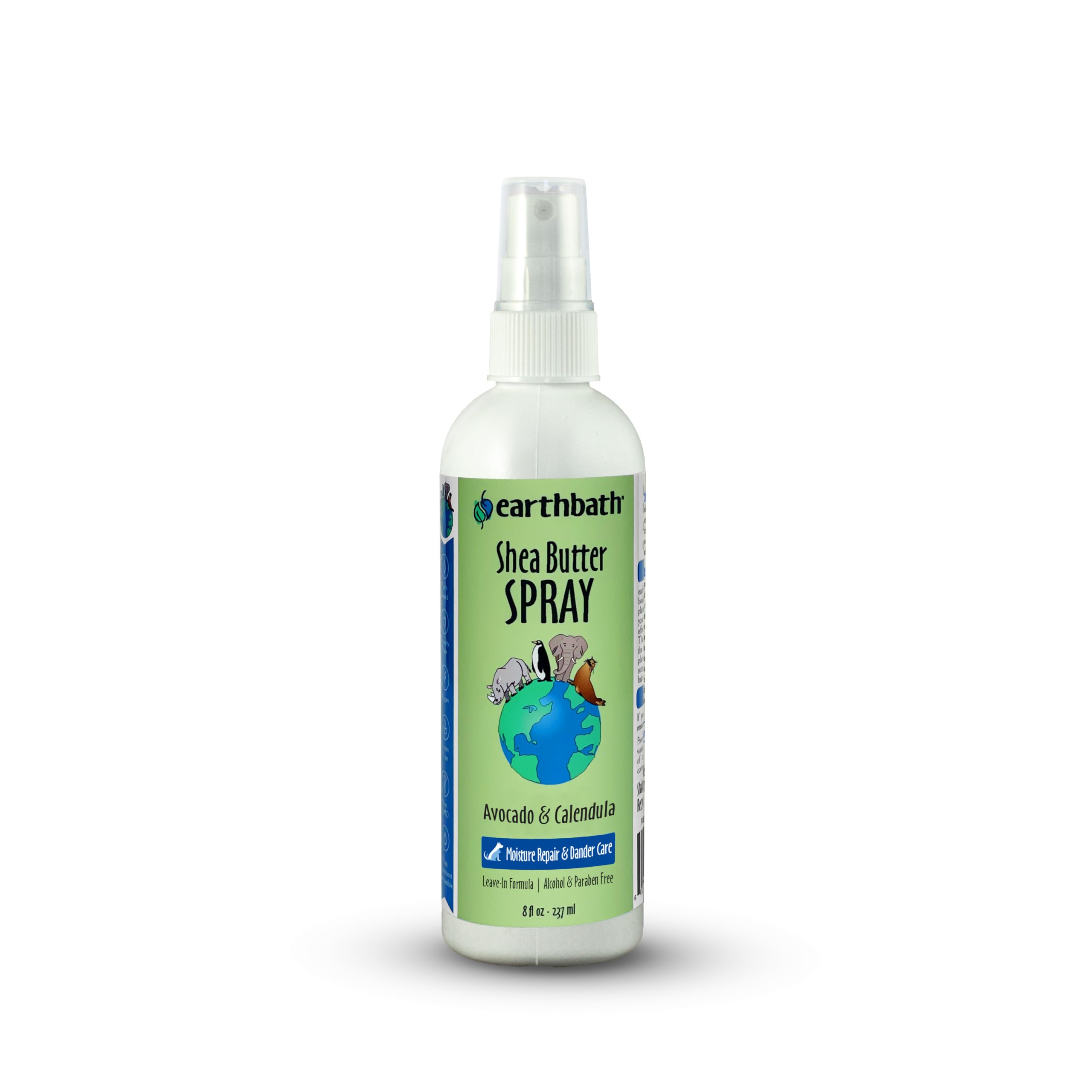 earthbath spray vue frontale du flacon montrant l’étiquette et le format 8 oz pour choix facile