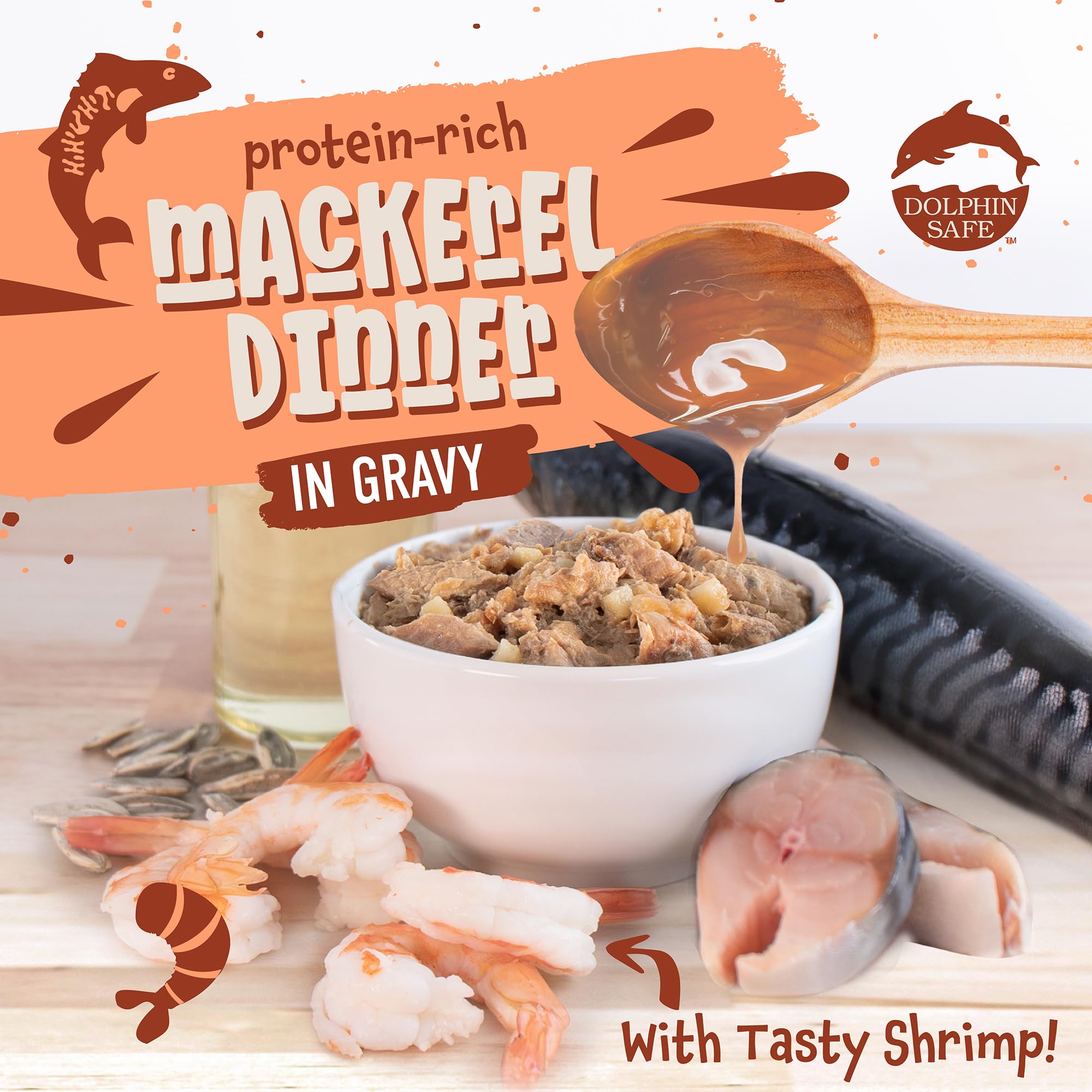 Earthborn Holistic crevettes et maquereau visibles garantissant protéines marines