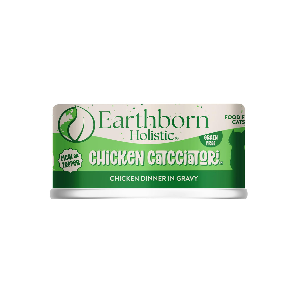 Earthborn Holistic emballage avant montrant le format 3 onces et visuel produit