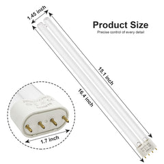 Earthtec tube UV 36W gros plan culot 2G11 montrant les 4 broches robustes