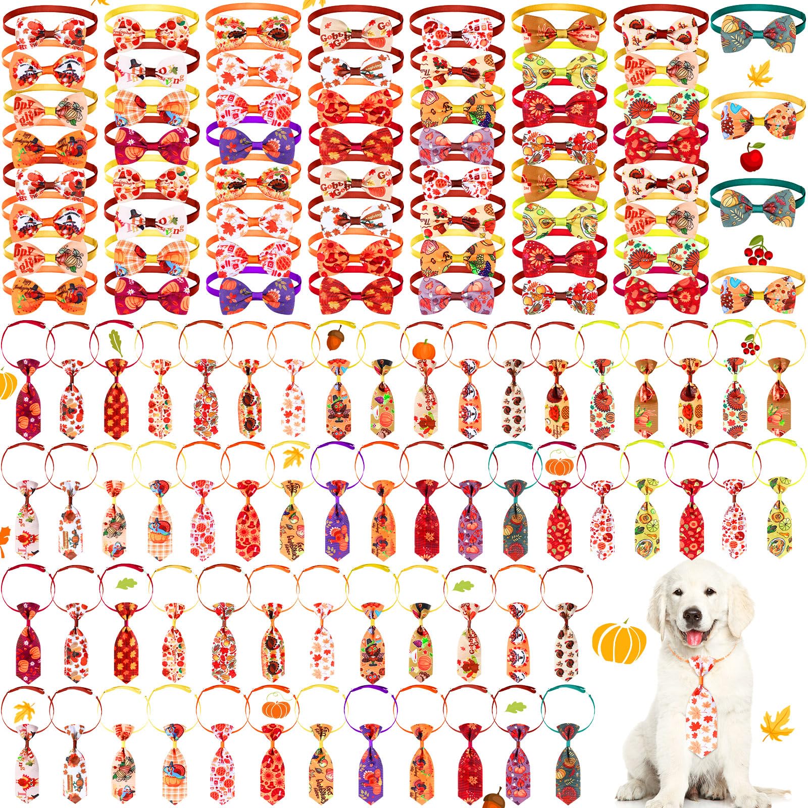 Eccliy packaging avant montrant les 120 nœuds papillon pour animaux, idéal pour fêtes