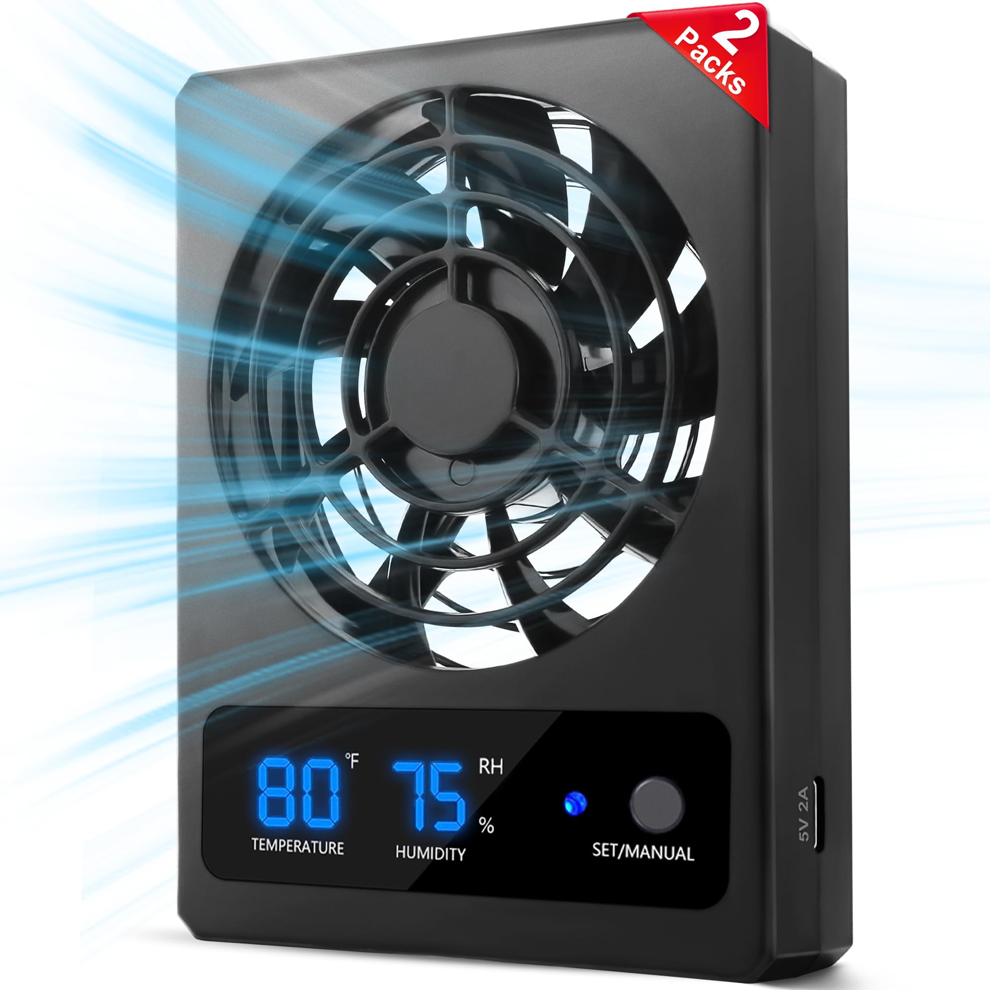 Eckpo ventilateur face avant montrant le panneau et bénéfice ventilation fiable