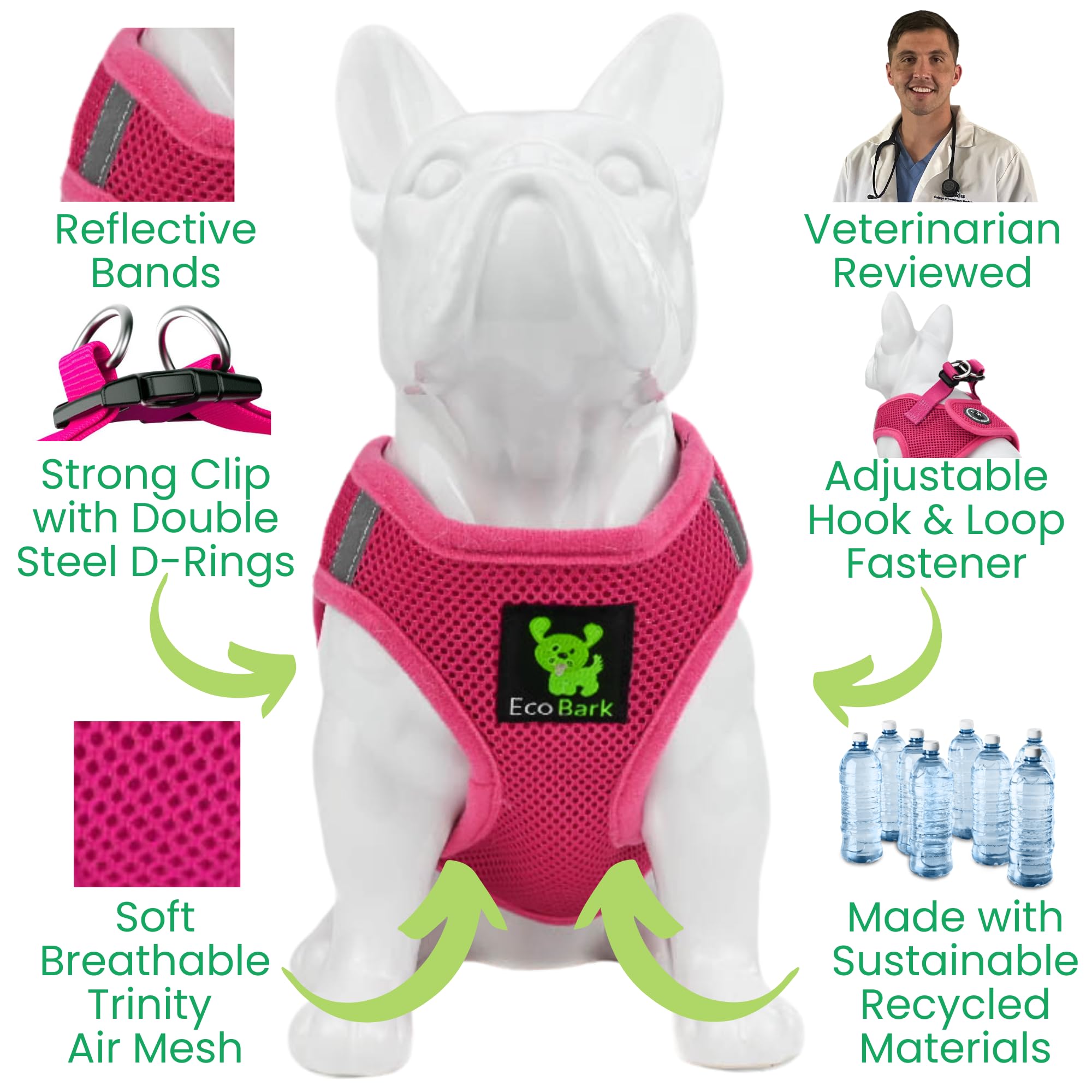 EcoBark harnais avec échelle de taille facilitant le choix exact