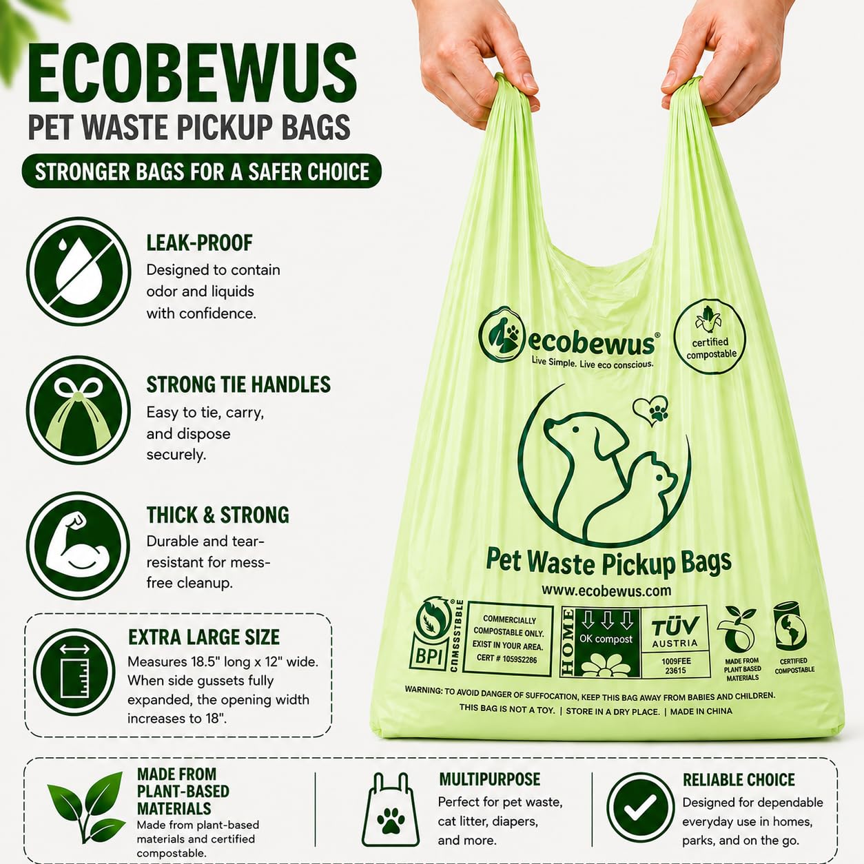 ecobewus gros plan sur la matière végétale montrant résistance