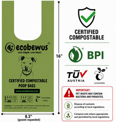 ecobewus sac plein fermé contenant déjections sans fuite