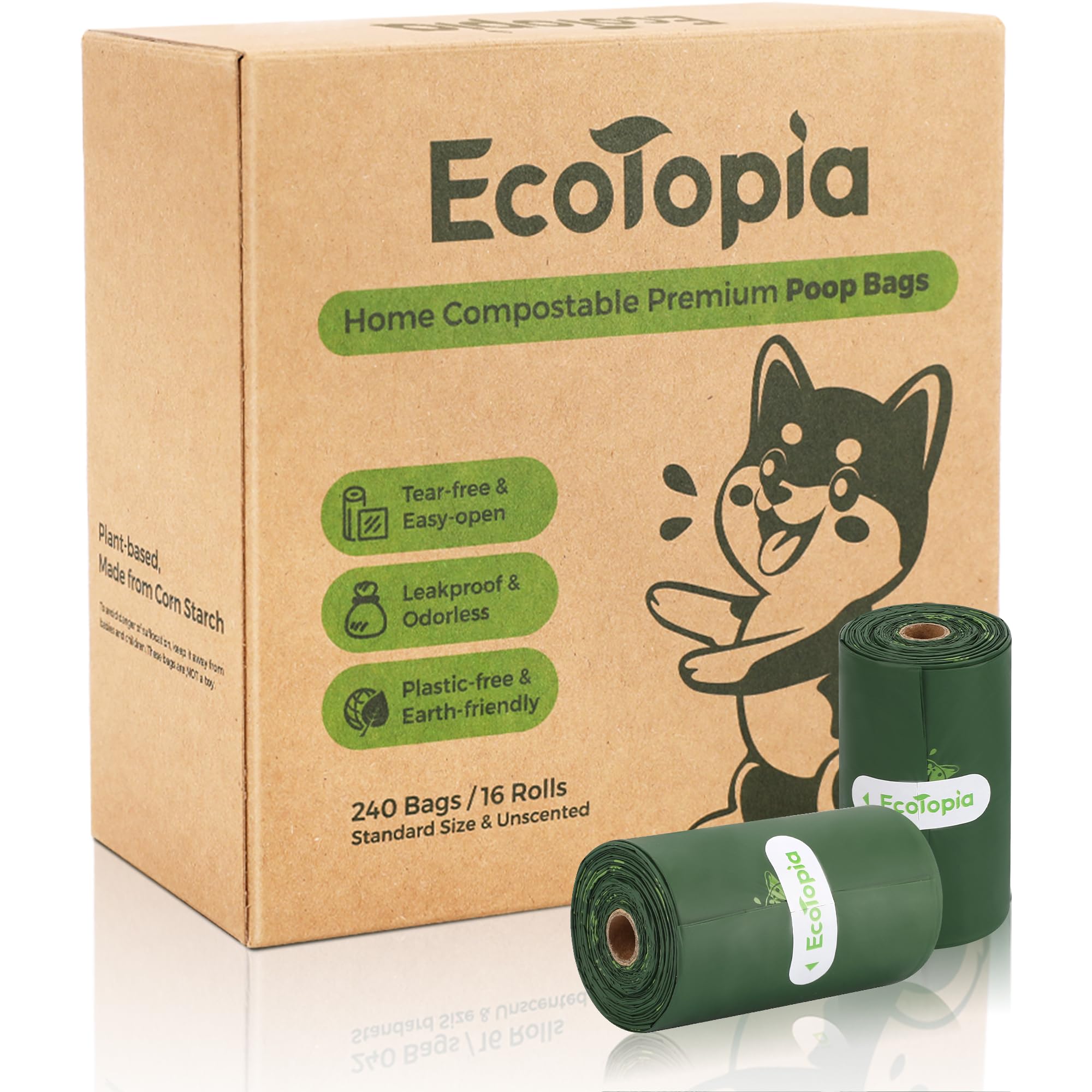 EcoTopia emballage 16 rouleaux pratique pour rangement écologique