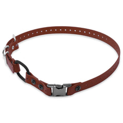 Educator collier face avant marron montrant fermeture rapide et durabilité