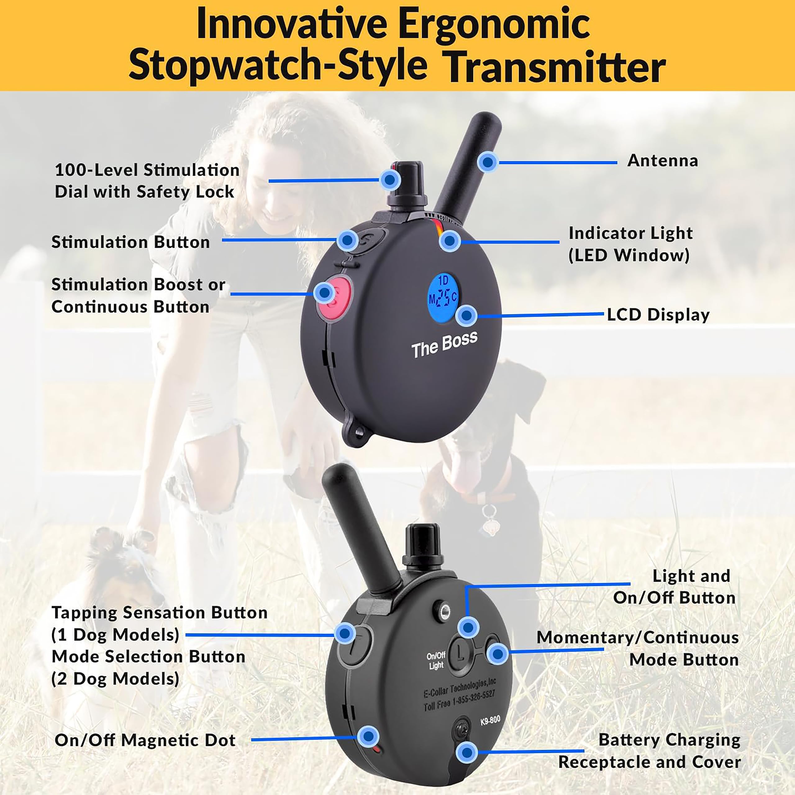 Educator ET-800 collier Biothane détail résistant et facile à nettoyer