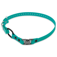Educator collier teal face avant montrant la boucle Quick Snap et confort