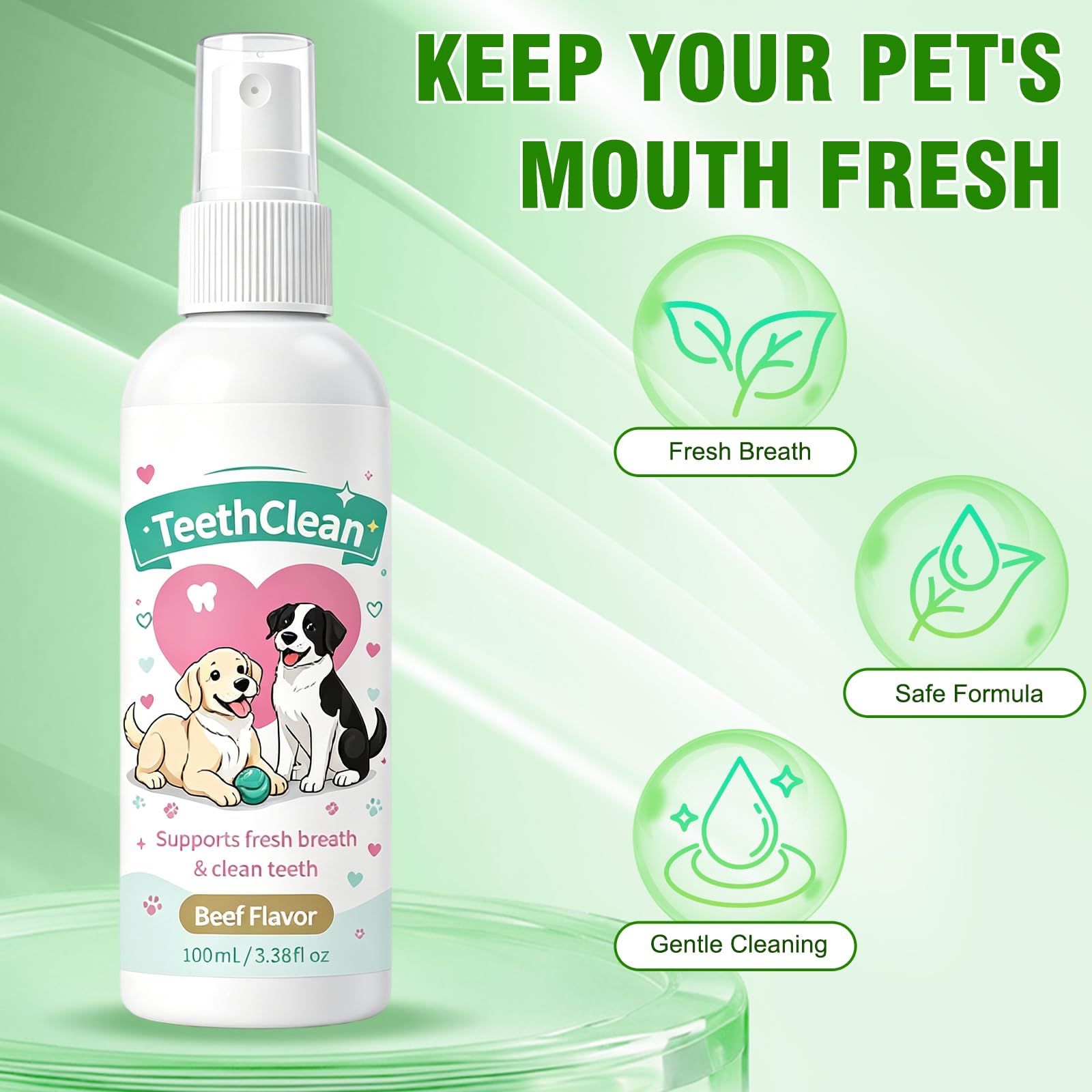 Egmsic Dentaclean en usage sur un chien pour faciliter le nettoyage dentaire