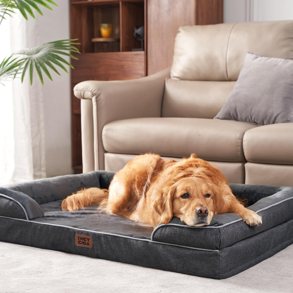 EHEYCIGA chien allongé sur lit, relaxation et soutien pour chiens âgés