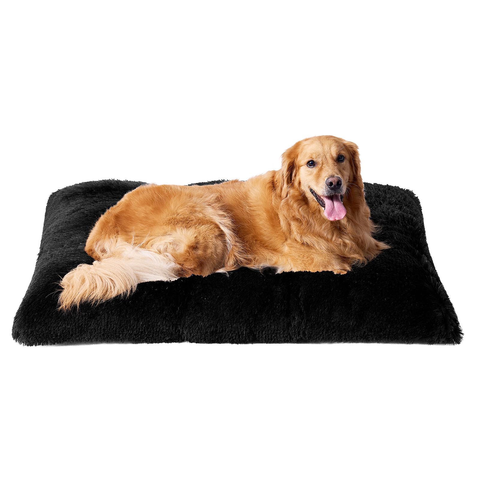 EHEYCIGA lit chien recto peluche noire offrant confort immédiat