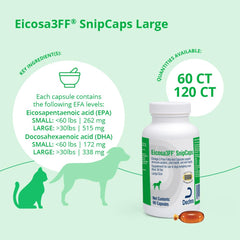 Détail de la pointe amovible Eicosa3FF SnipCaps pour administrer facilement l’huile