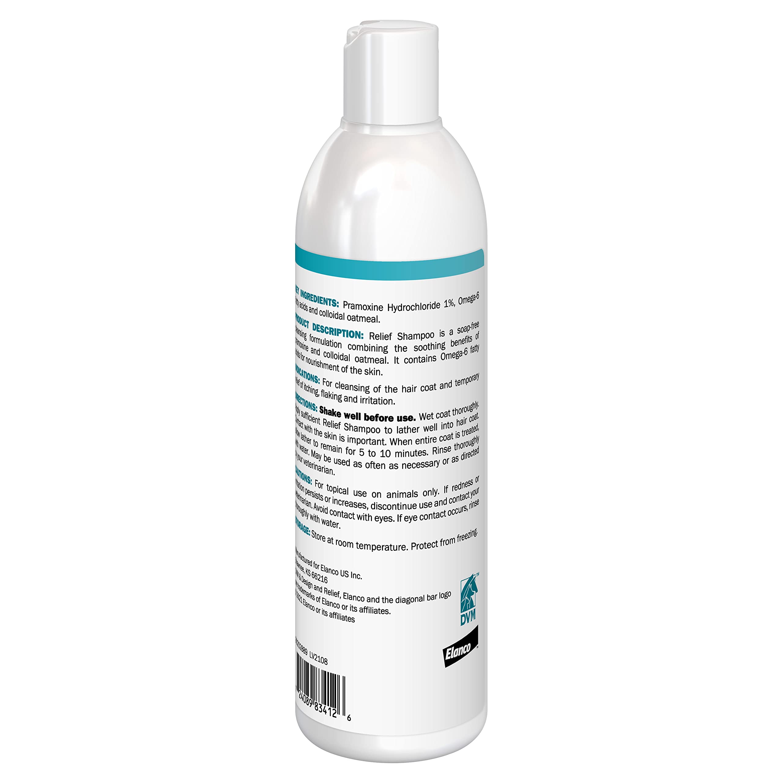 Elanco Relief Shampoo texture moussante, hydrate et protège la peau