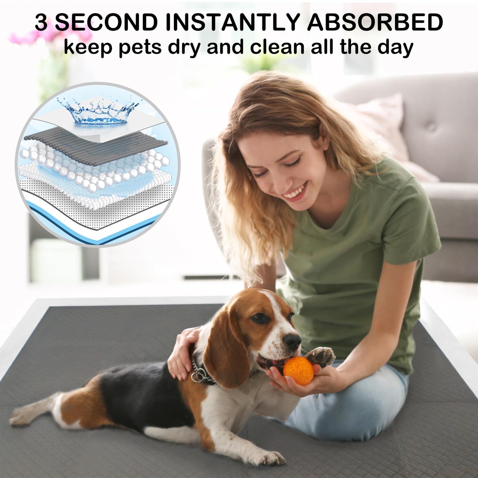 ELEGX tapis en usage avec chiot gardant pattes sèches
